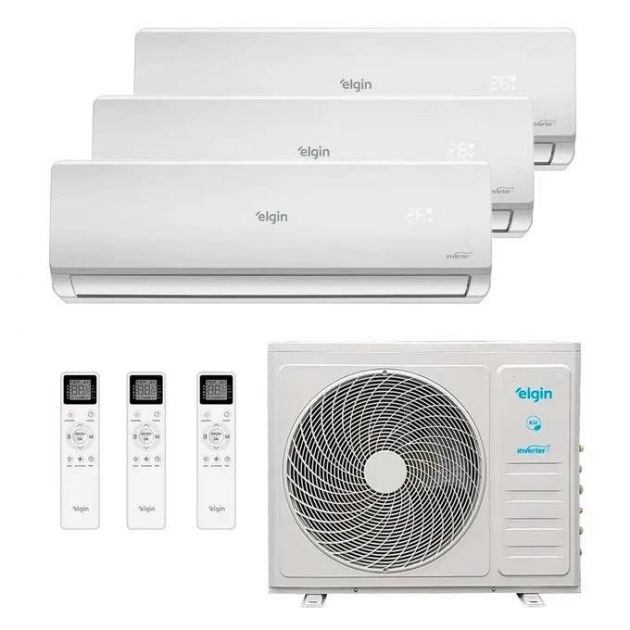  Ar Condicionado Multi-Split Elgin Total Inverter Plus Wi-Fi 27.000 BTU/h (3x 12.000) Quente/Frio 22