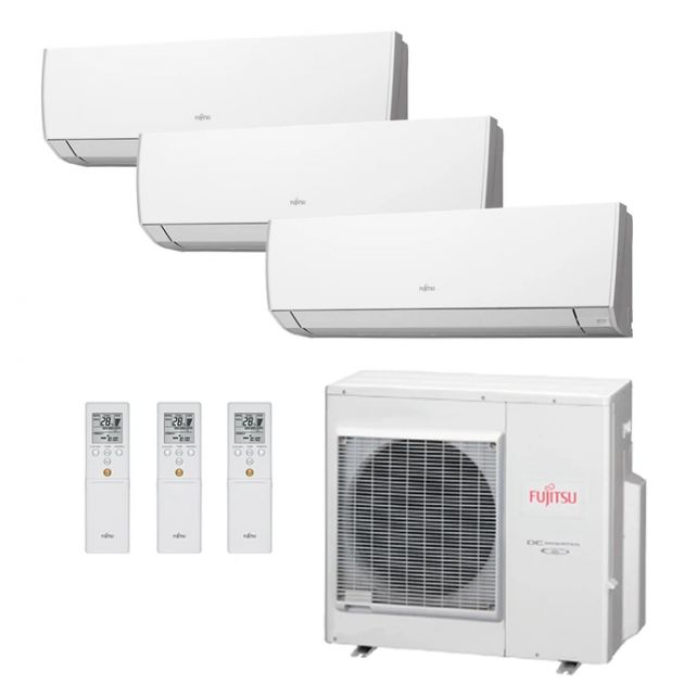 Ar Condicionado Multi Split Inverter Fujitsu 36.000 BTU/h (3x 12.000) Quente/Frio 220V